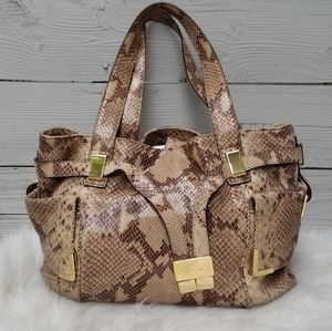 NWT Michael Kors Beverly Large Python Satchel